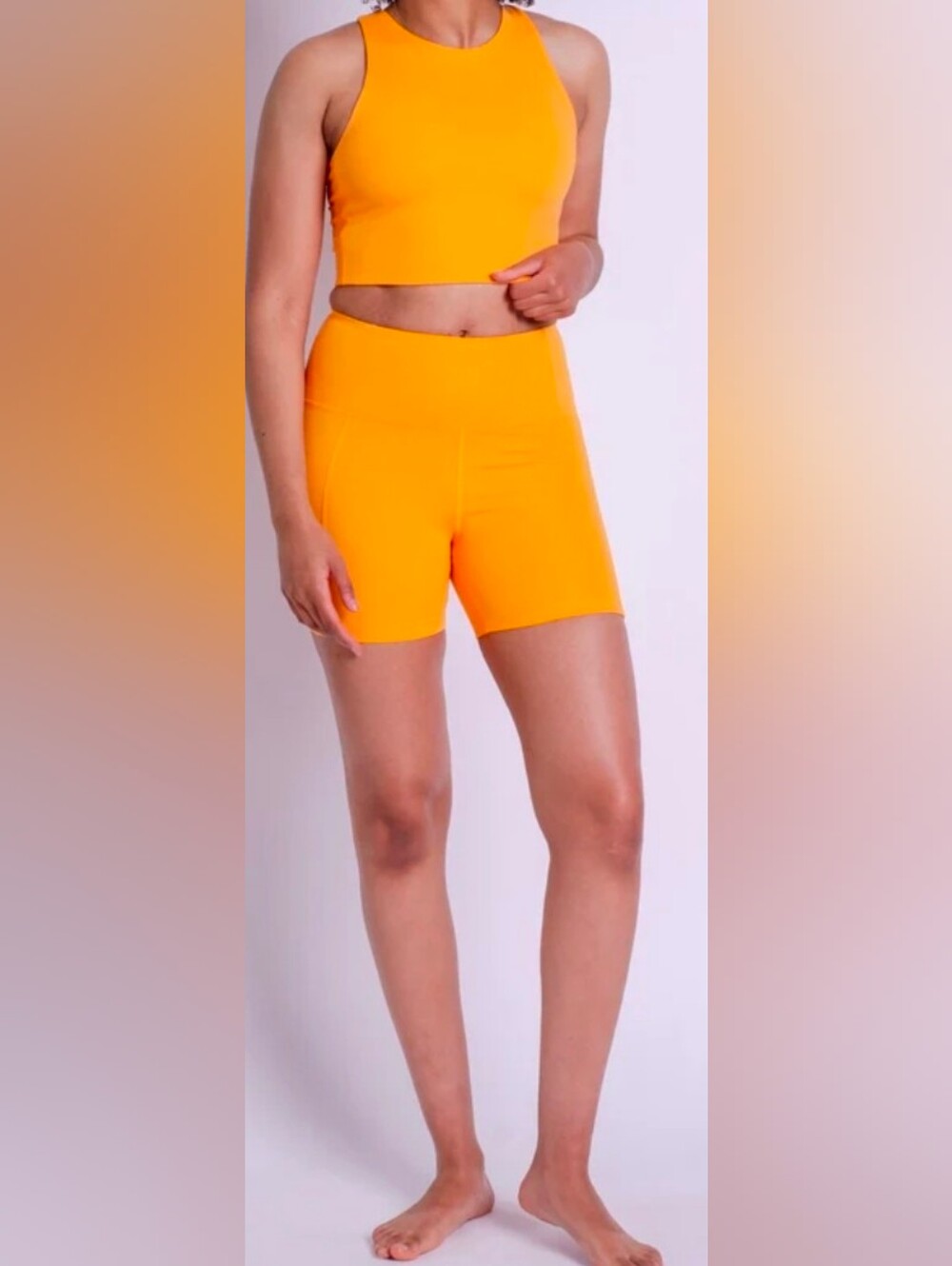 girlfriend collective Mustard High-Rise Bike Shorts